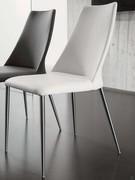 Academy chairs in white and charcoal faux-leather 