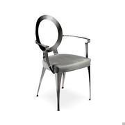 Elegant iron chair with armrests and upholstered seat Miss by Cantori