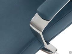 Detail of aluminum armrest with coated support