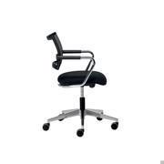 Guest office chair Expo Light with tubular steel arms with black polypropylene backing