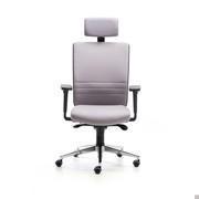 Home-office chair Bill with armrests, headrest and leatherette upholstered backrest