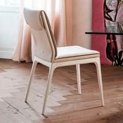 Sofia leather upholstered wooden chair