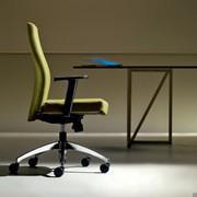 Ergonomic and swivel office chair Maeva with adjustable armrests, upholstered in fabric