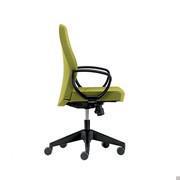 Office chair Maeva with black polyurethane ring fixed armrests