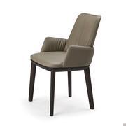 Belinda chair in covered ash-wood, model with armrests