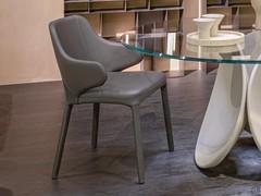 Armchair with full leather upholstery Wanda by Cattelan with wraparound arms