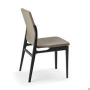 Ginevra dining chair in leather and wood by Cattelan