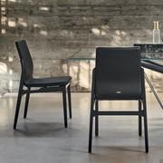 Ginevra dining chair by Cattelan with solid-wood structure and upholstered seat and backrest