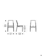 Measurements for the Ginevra dining chair by Cattelan