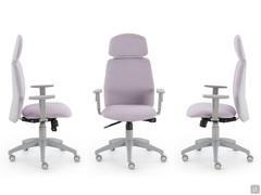 Office or bedroom chair Jack upholstered in lilac fabric (gray polyamide base not available)