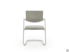 Front view of Steve modern upholstered cantilever chair