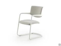 Minimalist design structure paitned in white for Steve cantilever chair