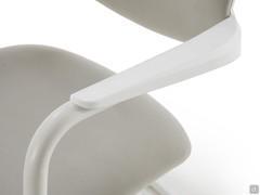 Detail of the metal armrest with additional white polyamide surface