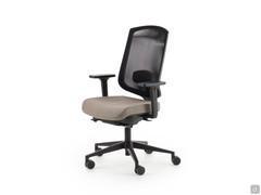 Elon computer chair with mesh back, adjustable armrests in height and width in black polyamide