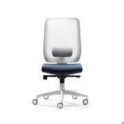 Office chair without armrests with lumbar support in grey RAL 7047 polypropylene