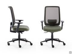 Elon office chair with armrests with self-weight mechanism for synchronised adjustment of backrest and seat