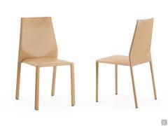 Chairs Corinne with high backs all upholstered in leather