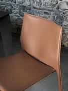 Chair Corinne in natural leather with matching stitching