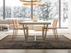 Paros dining table with chairs Corinne in natural leather