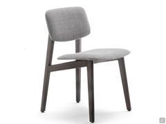 Harriet modern chair with wooden frame and upholstered seat and backrests