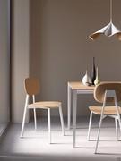 Chair Lollipop with metal frame and wooden seat and back, perfectly matched with the table