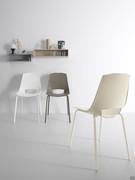 Nicole modern kitchen chair with painted metal legs and polypropylene seat