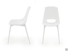 Nicole chair front and side view, structure in painted aluminium