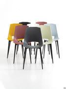 Chairs Nicole with matte black painted metal legs and matte polypropylene seat