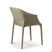 Back view of Cattelan's Zuleika armchair in taupe leather finish