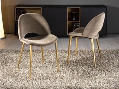 Beetle armchair in velvet with metal structure in Matt Gold 