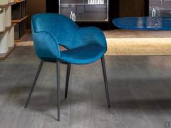 Beetle modern velvet armchair with armrests