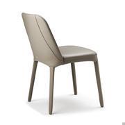 View from the back of Wilma by Cattelan chair with smoke leather finish