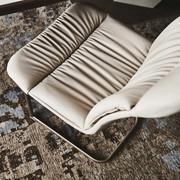 Close-up of the ruffles on the seat and backrest of the Kelly Cantilever chair