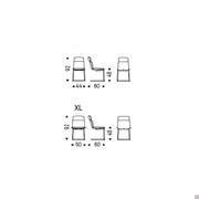 Measurements for the upholstered Kelly Cantilever chair by Cattelan