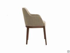 Modern armchair upholstered in fabric Cleo, with arms and low backrest