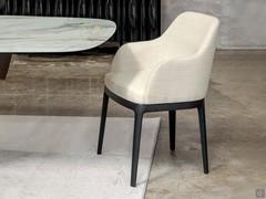 Modern armchair upholstered in leather Cleo in the low-back version