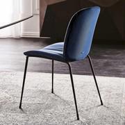 Tina upholstered chair in blue fabric, by Cattelan