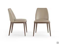 Michela chair with wooden legs and external part of backrest in a quilted cover