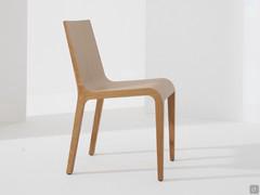 Leaf light weight wooden chair available in stained or lacquered oak wood