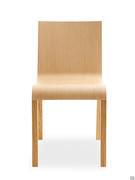 Light weight oak wood chair Leaf, with a backrest which follows the lines of the seat