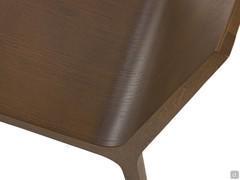 Details of the Leaf light weight wooden chair with a seat and backrest entirely in oak wood