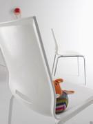 Detail of the White polypropylene seat