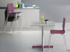 Stackable chair Megan in the 4-leg version in white matte lacquered metal