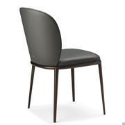 View from the back of the Chris ML by Cattelan upholstered chair with metallic legs