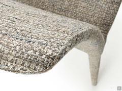 Close-up of the fabric in Chanel style on the curved backrest