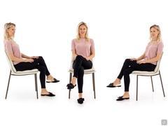 Example and seating proportions of the chair Dama without armrests