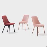 Upholstered sled legs chair Itala by Bonaldo, models with 4 inclined legs