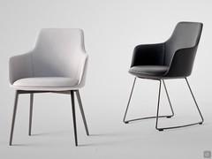 Armchair Itala by Bonaldo in versions with sled legs or with a four-leg metal frame