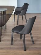 Upholstered chair Itala by Bonaldo in two versions with and without arms, with legs upholstered to match the seat