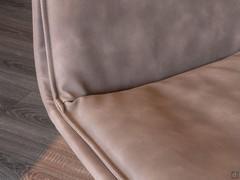 Detail of Rebel matte and smooth leatherette upholstery